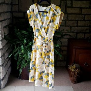 Monteau Yellow Faux Wrap Dress